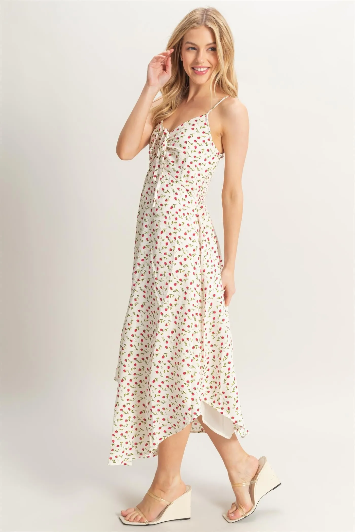 Halle Ditsy Floral Sleeveless Midi Dress, Ivory sold by North & Main Clothing Company product image thumbnail 4
