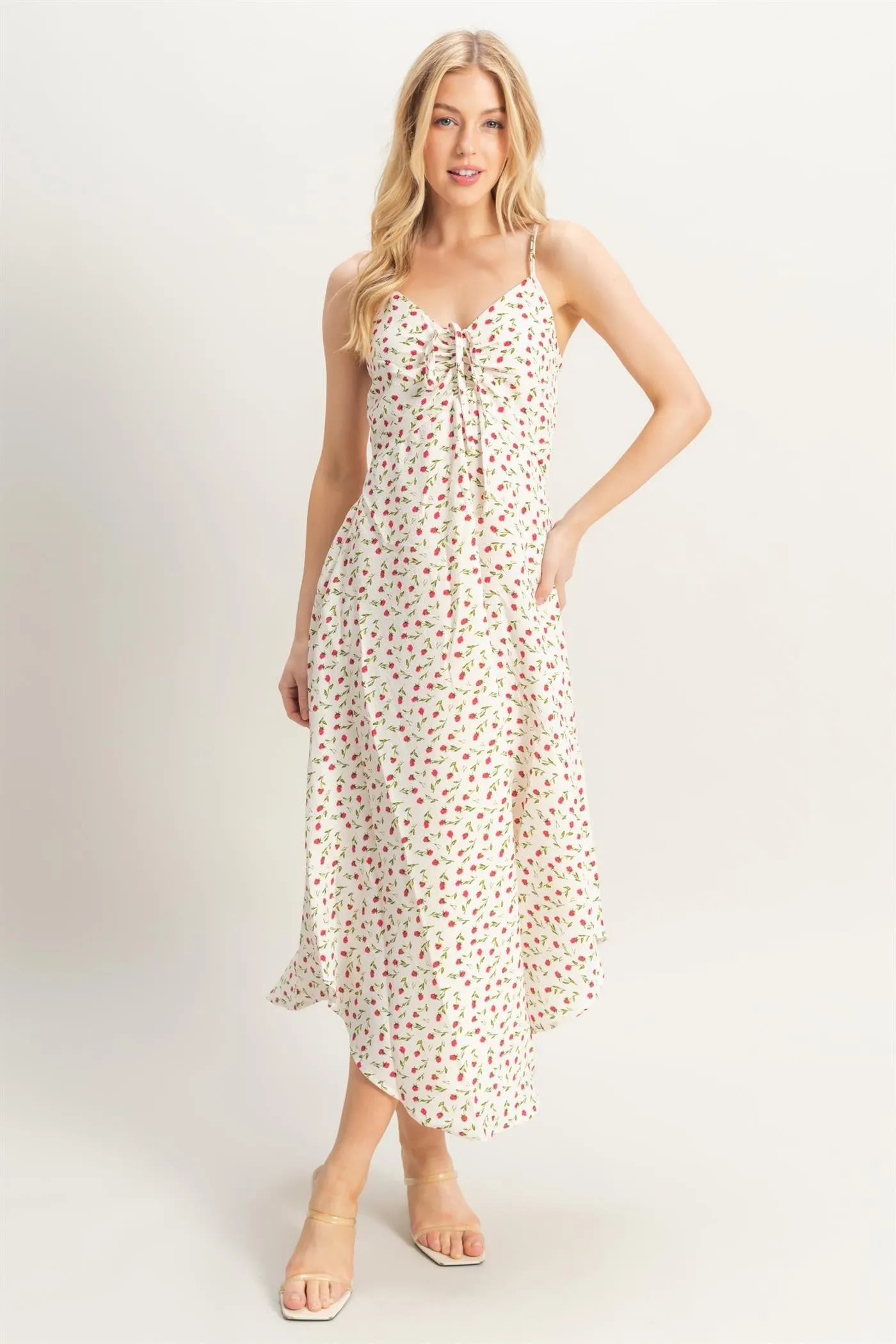 Halle Ditsy Floral Sleeveless Midi Dress, Ivory sold by North & Main Clothing Company product image thumbnail 2