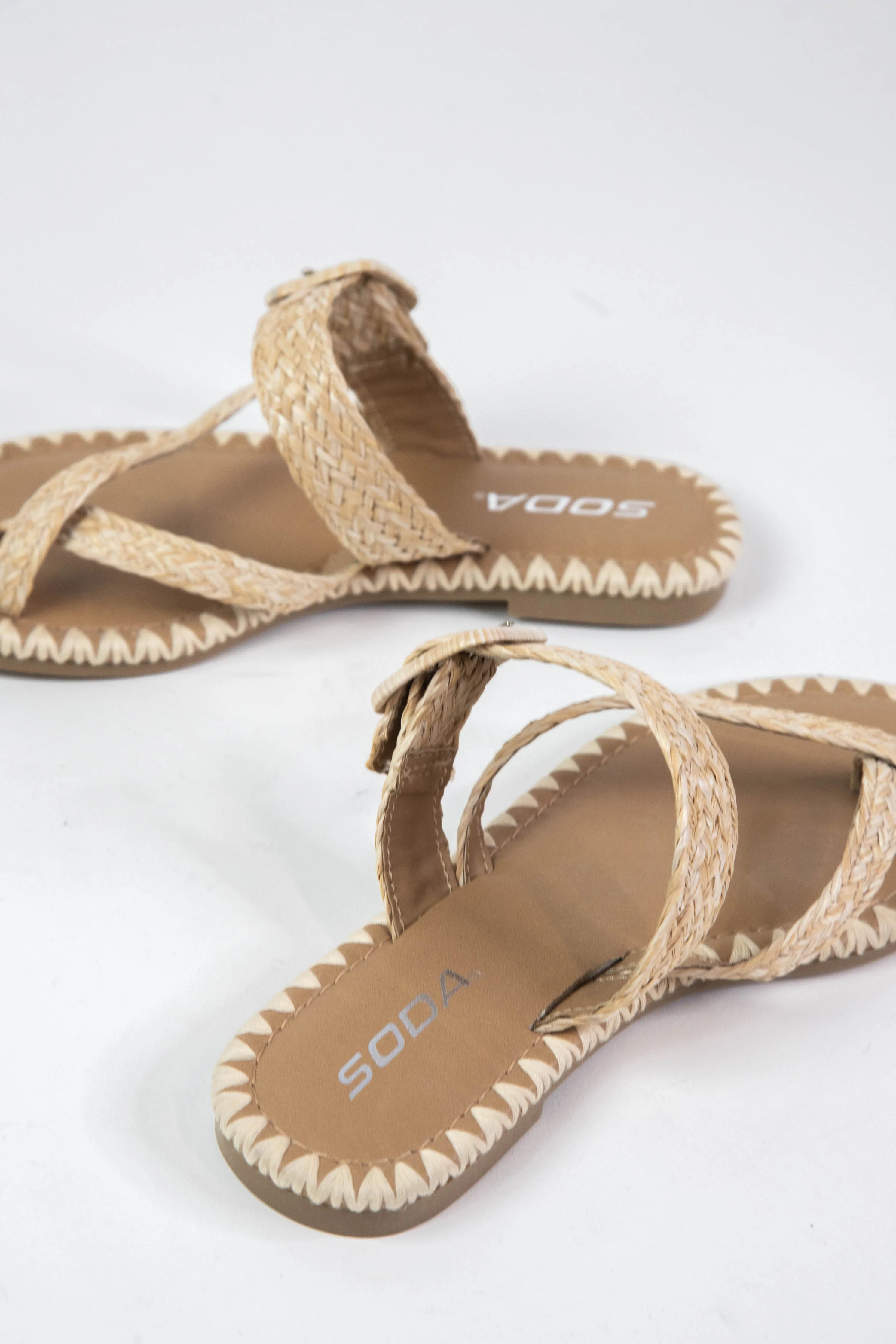 Adele Raffia Slide On Sandal, Natural Raffia sold by North & Main Clothing Company product image thumbnail 2