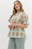 Liv Floral Ruffle Finish Top, Orange | Extended Sizes sold by North & Main Clothing Company
