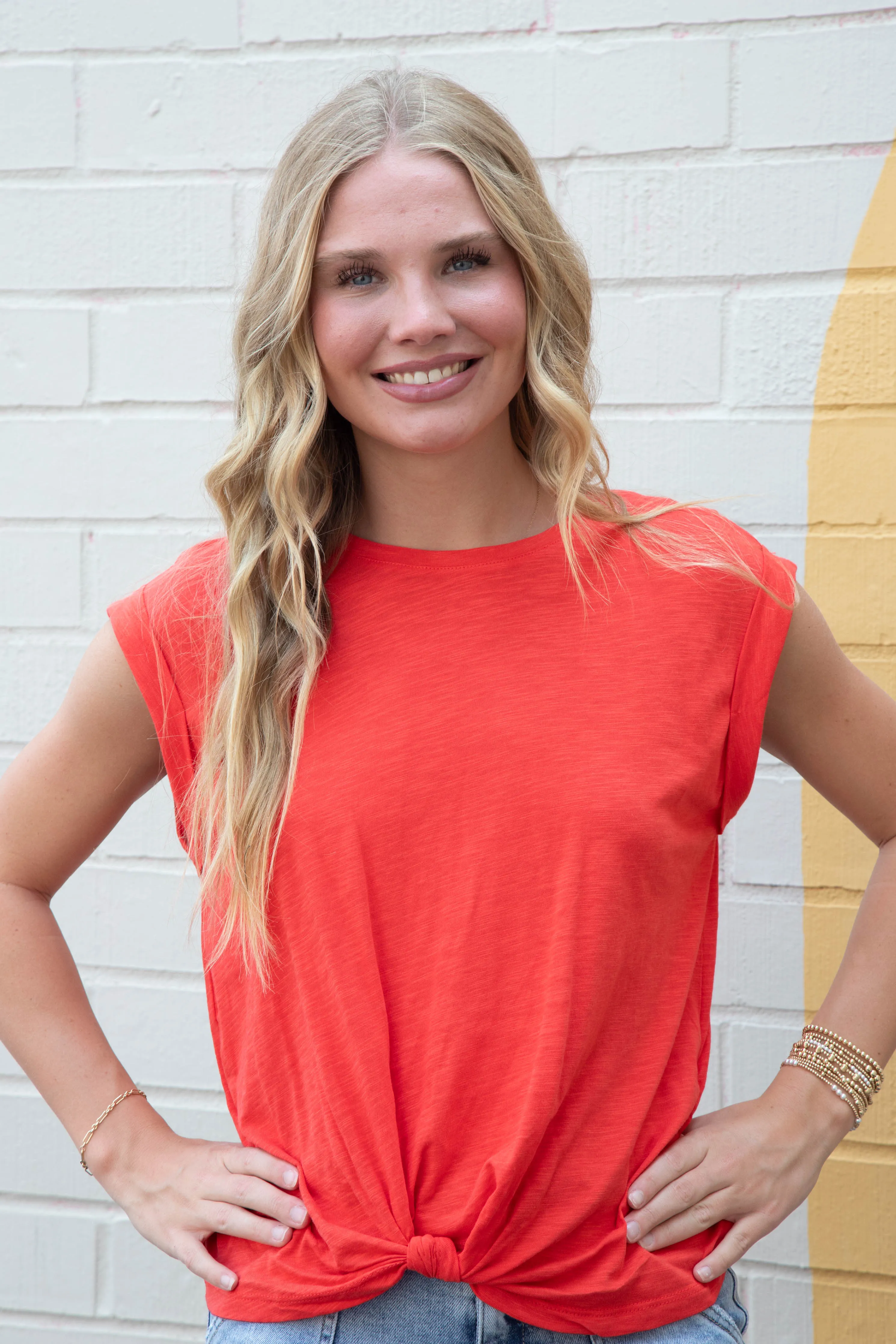 Paislee Knotted Muscle Tee, Cayenne | Sanctuary sold by North & Main Clothing Company product image thumbnail 3