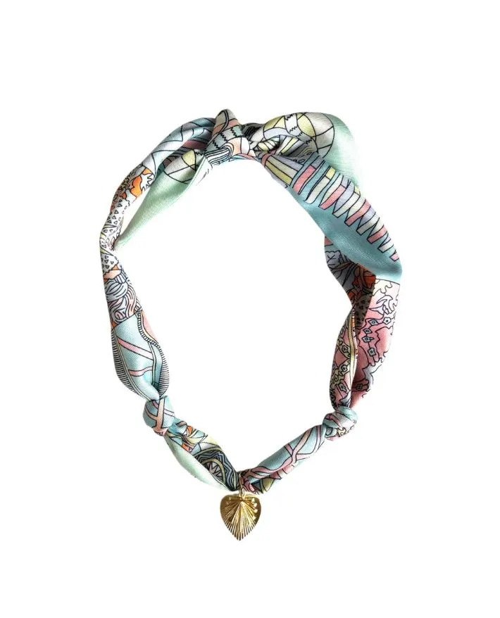 Seaglass Heart Scarf Necklace, Blue/Mint | Nora James Jewelry sold by North & Main Clothing Company