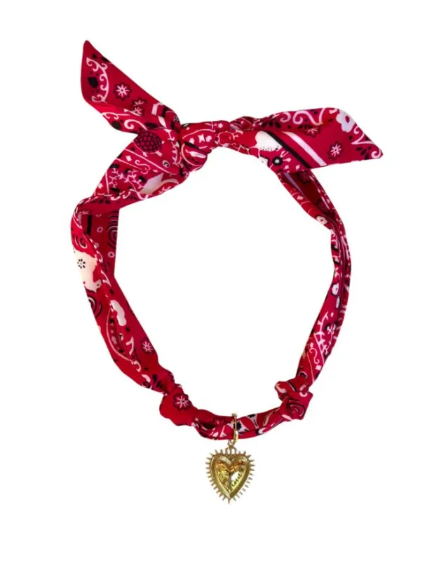 Cheyanne Heart Pendant Scarf Necklace, Firecracker Red | Nora James Jewelry sold by North & Main Clothing Company