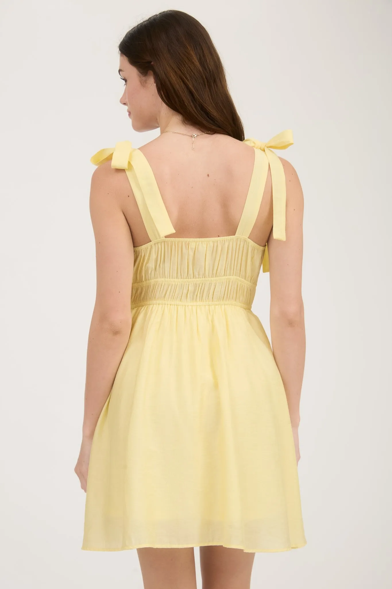 Gianna Eyelet Detail Lace Trim Dress, Light Yellow sold by North & Main Clothing Company product image thumbnail 4