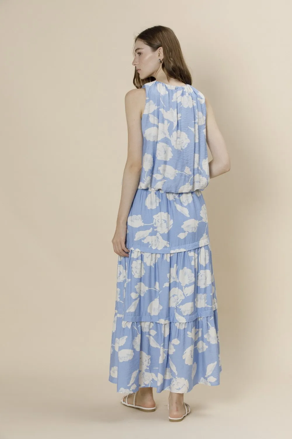 Bailee Floral Smocked Waist Maxi Skirt, Light Blue sold by North & Main Clothing Company product image thumbnail 3