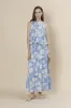 Bailee Floral Smocked Waist Maxi Skirt, Light Blue sold by North & Main Clothing Company