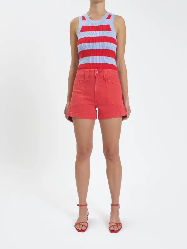 Valley Girl High Rise Shorts, Cherry | Daze sold by North & Main Clothing Company