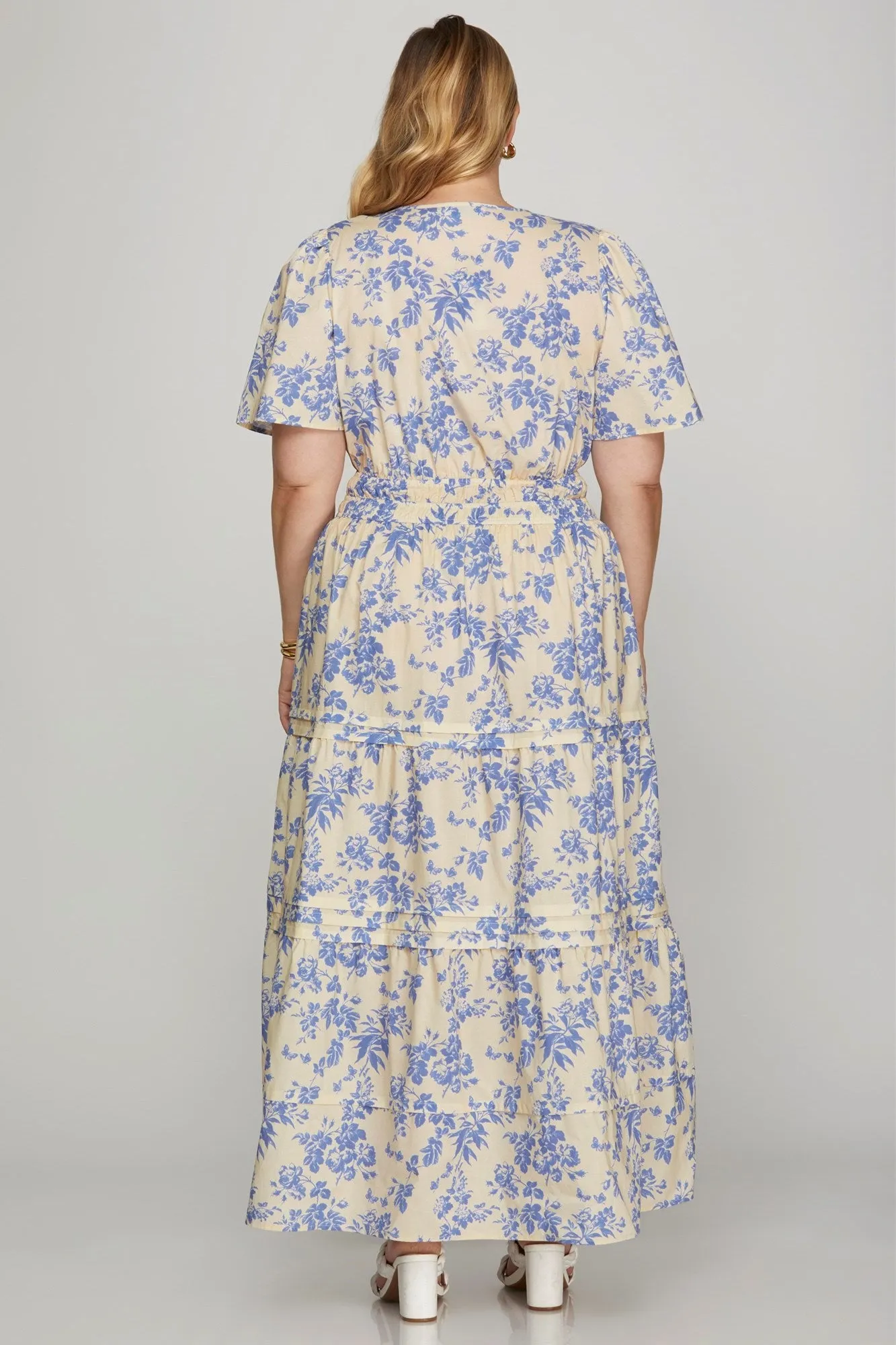 Gemma Tiered Floral Maxi Dress, Blue | Plus Size sold by North & Main Clothing Company product image thumbnail 5