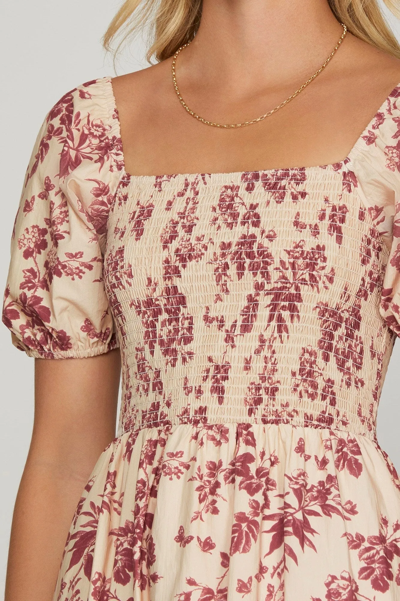 Haven Floral Smoked Maxi Dress, Berry sold by North & Main Clothing Company product image thumbnail 2