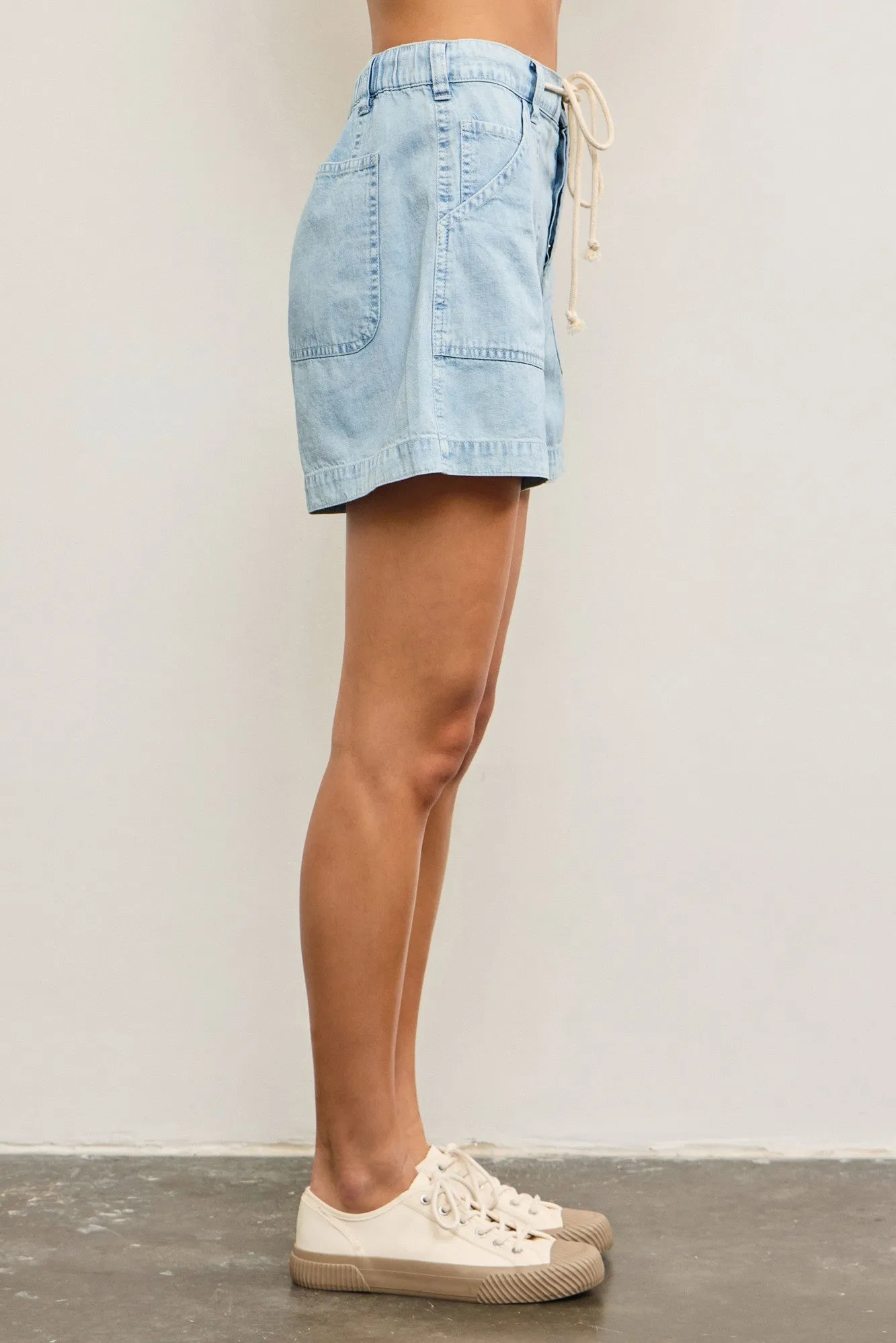 Lainey Relaxed Slouch Denim Shorts, Light Denim sold by North & Main Clothing Company product image thumbnail 4