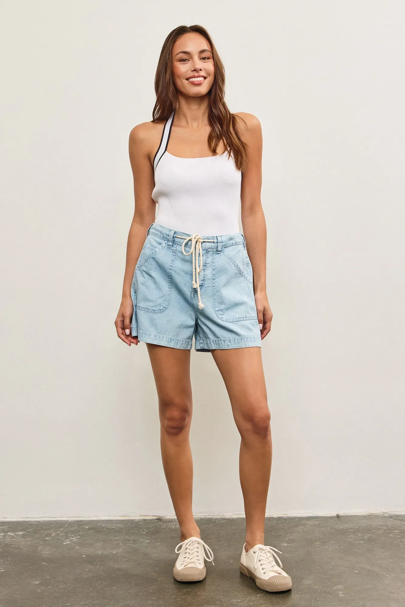 Lainey Relaxed Slouch Denim Shorts, Light Denim sold by North & Main Clothing Company product image thumbnail 2