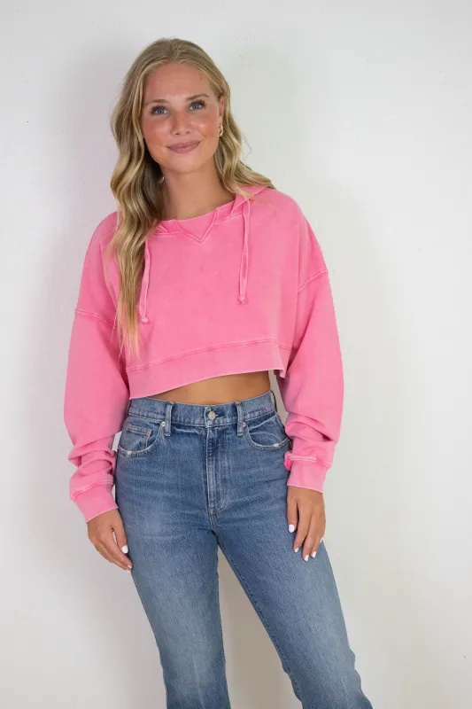 Blaire Mineral Wash Pullover Hoodie, Pink sold by North & Main Clothing Company