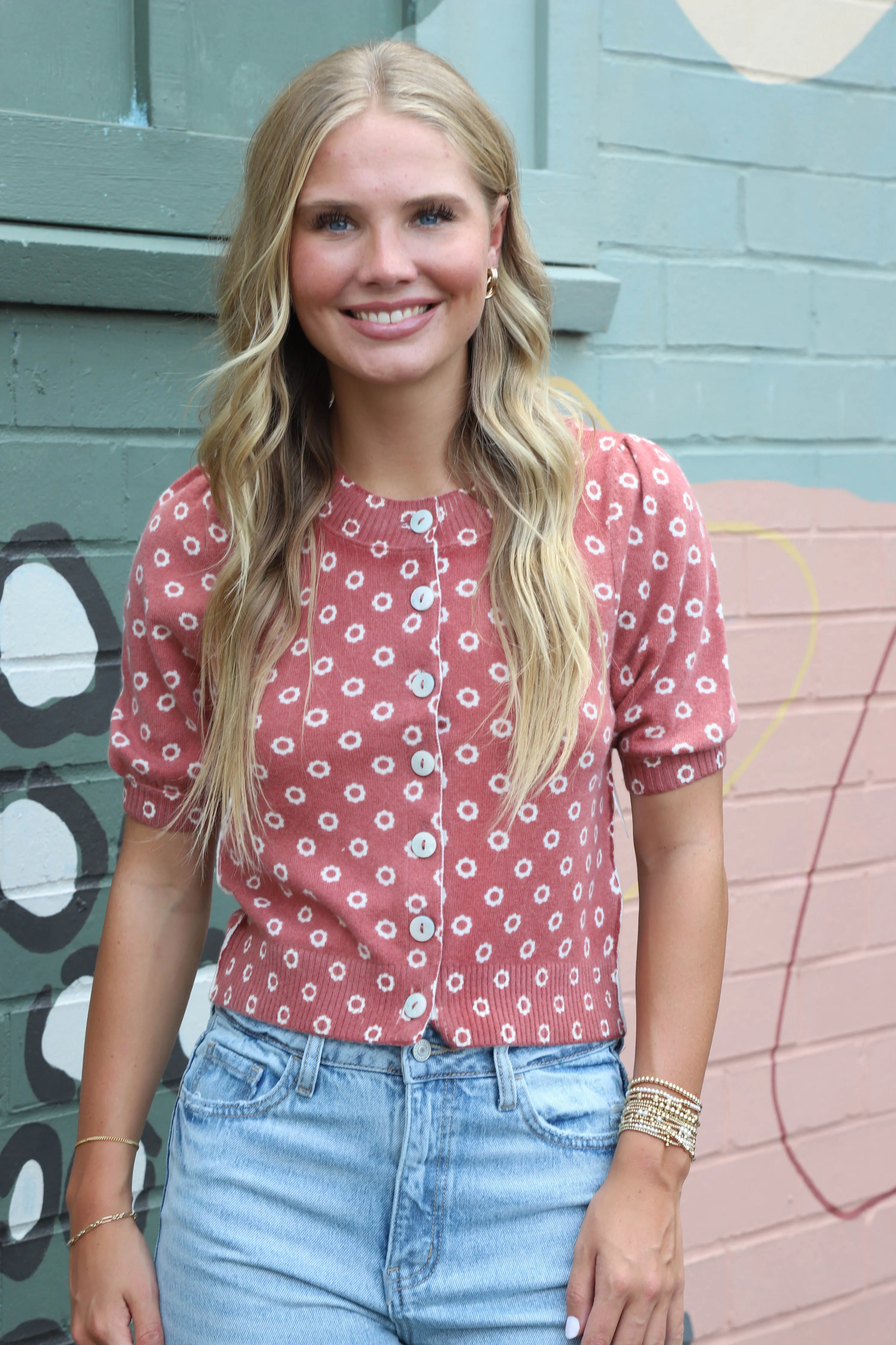 Isla Patterned Cardi, Daisy Combo | Free People sold by North & Main Clothing Company product image thumbnail 3