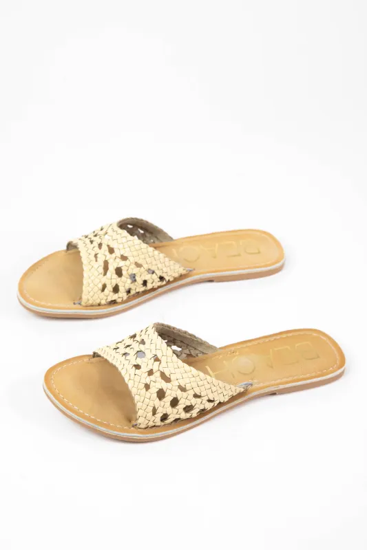 Dorset Leather Weave Slide On Sandal, Ivory | Beach by Matisse sold by North & Main Clothing Company