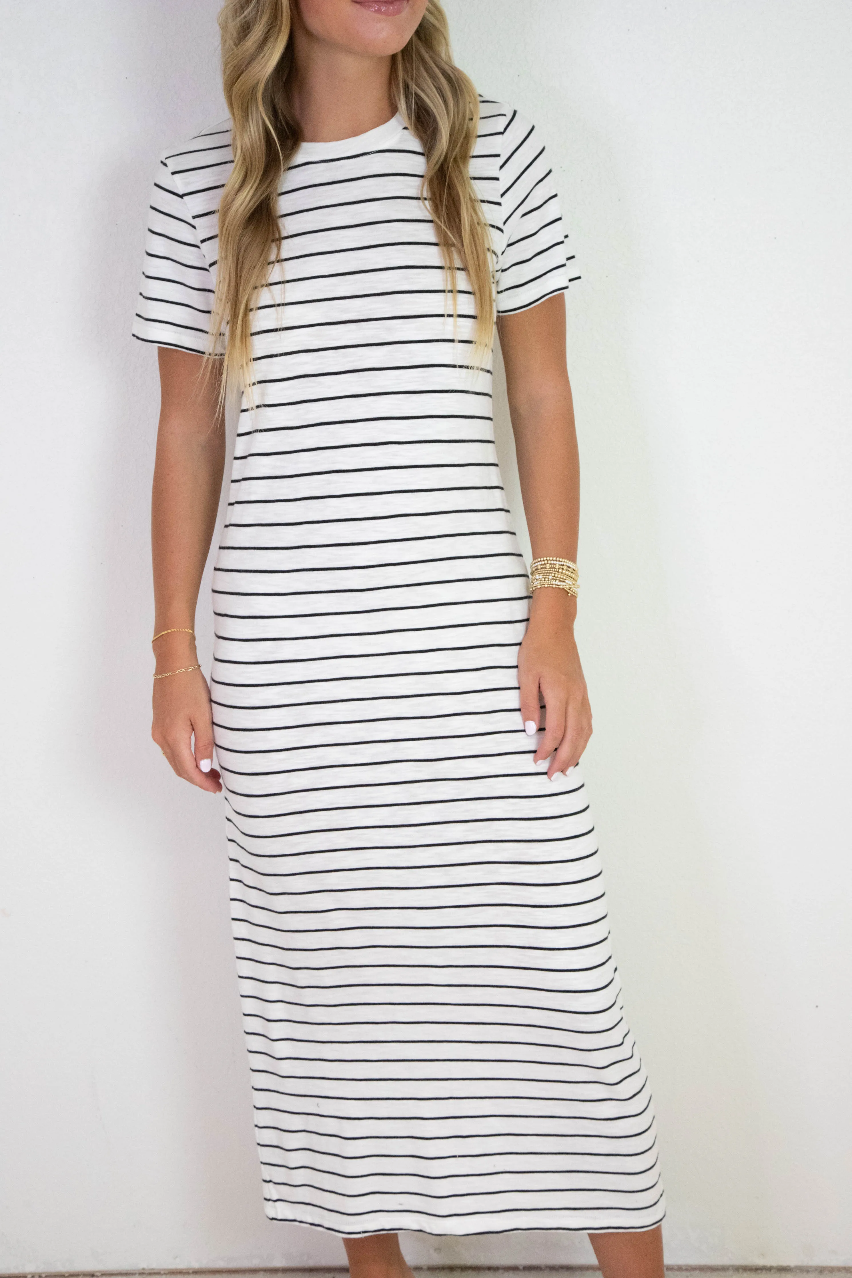 Perfect Tee Maxi Dress, Chalk/Black Stripe | Sanctuary sold by North & Main Clothing Company product image thumbnail 5
