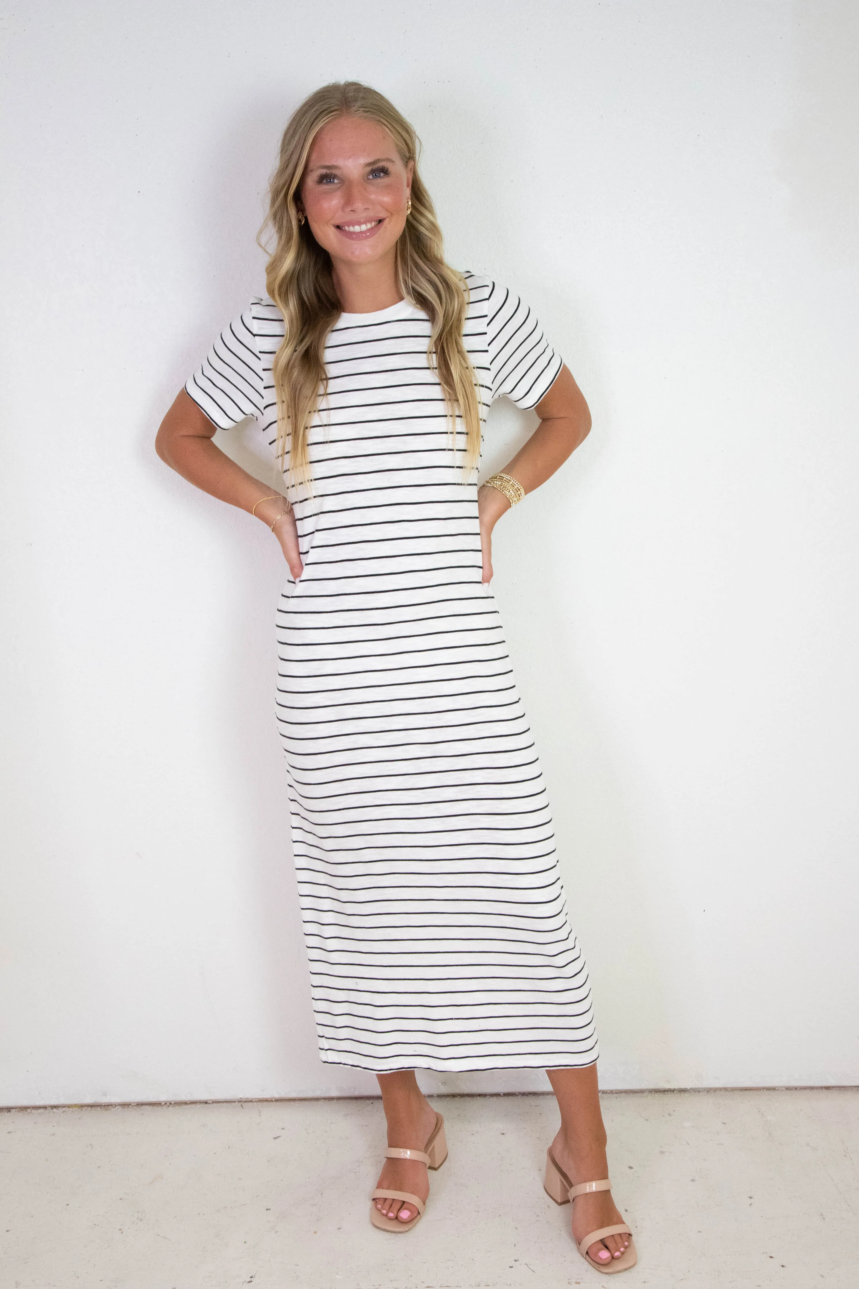 Perfect Tee Maxi Dress, Chalk/Black Stripe | Sanctuary sold by North & Main Clothing Company product image thumbnail 4