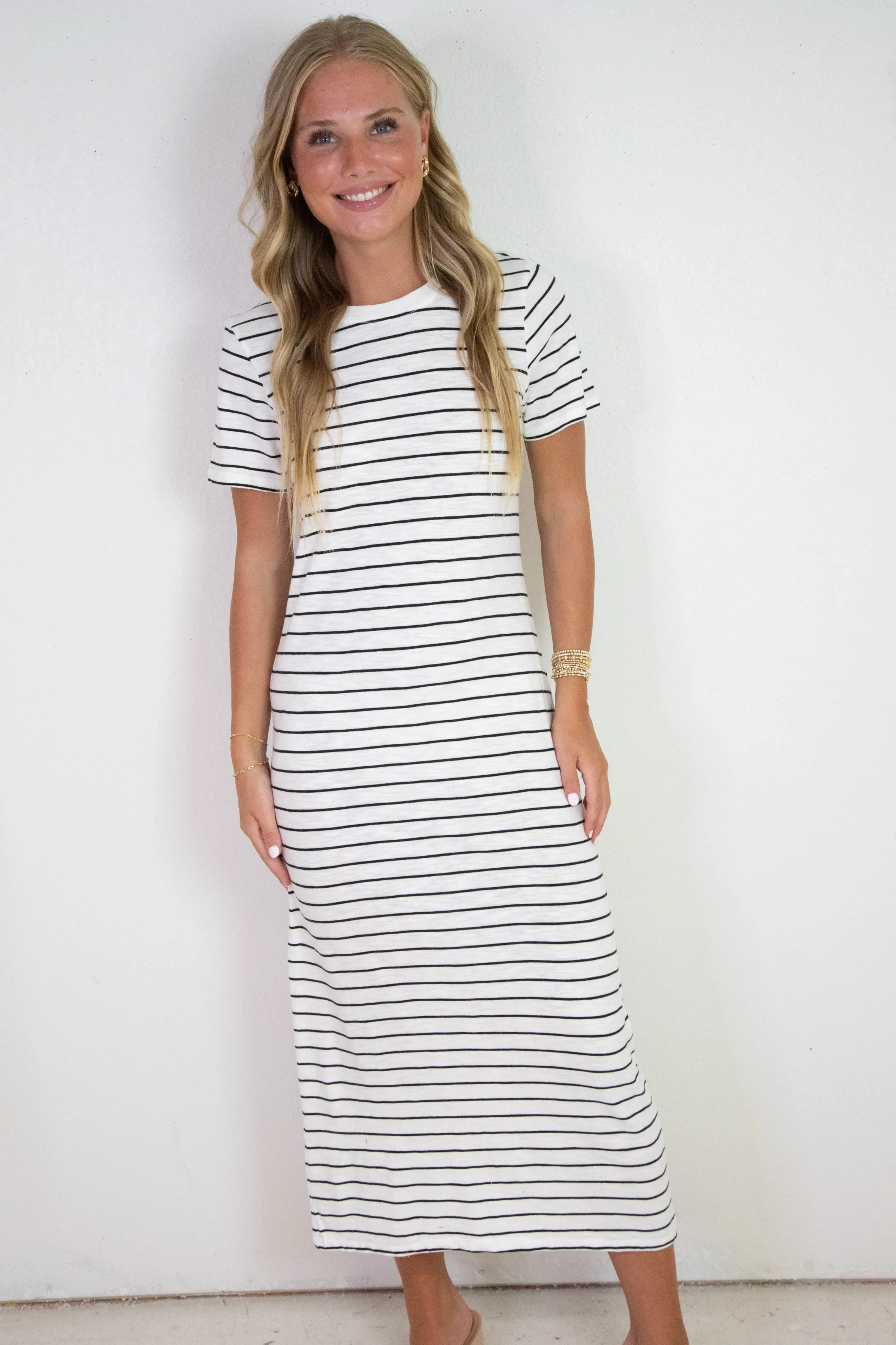 Perfect Tee Maxi Dress, Chalk/Black Stripe | Sanctuary sold by North & Main Clothing Company product image thumbnail 3
