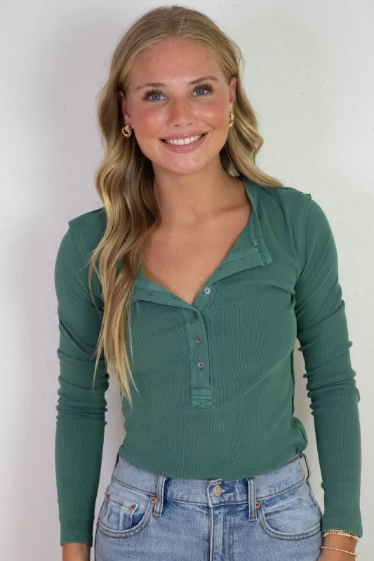 Jamie Henley Top, Uncut Emerald | Free People sold by North & Main Clothing Company