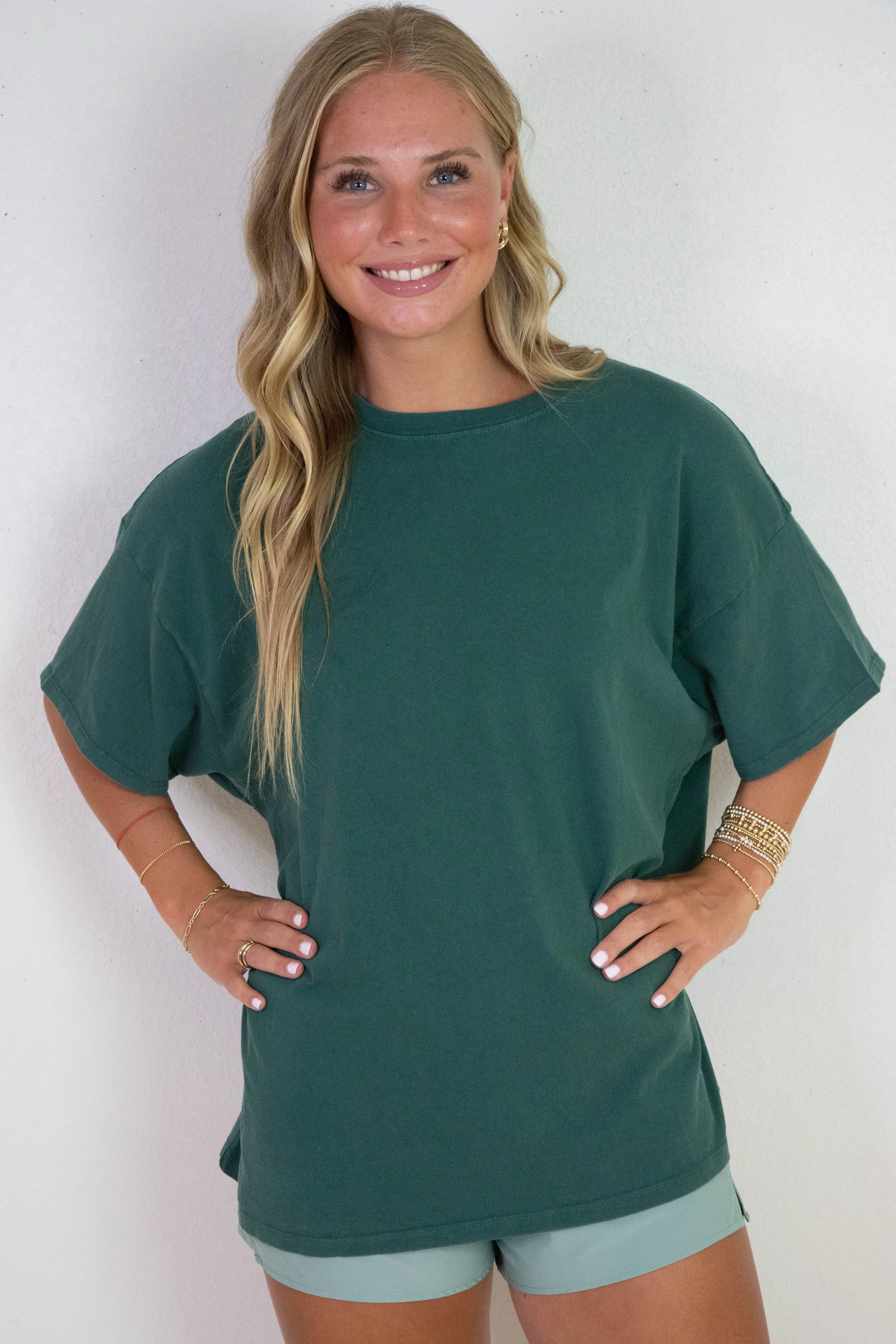 Tenley Oversized Crewneck Tee, Deep Green sold by North & Main Clothing Company product image thumbnail 4