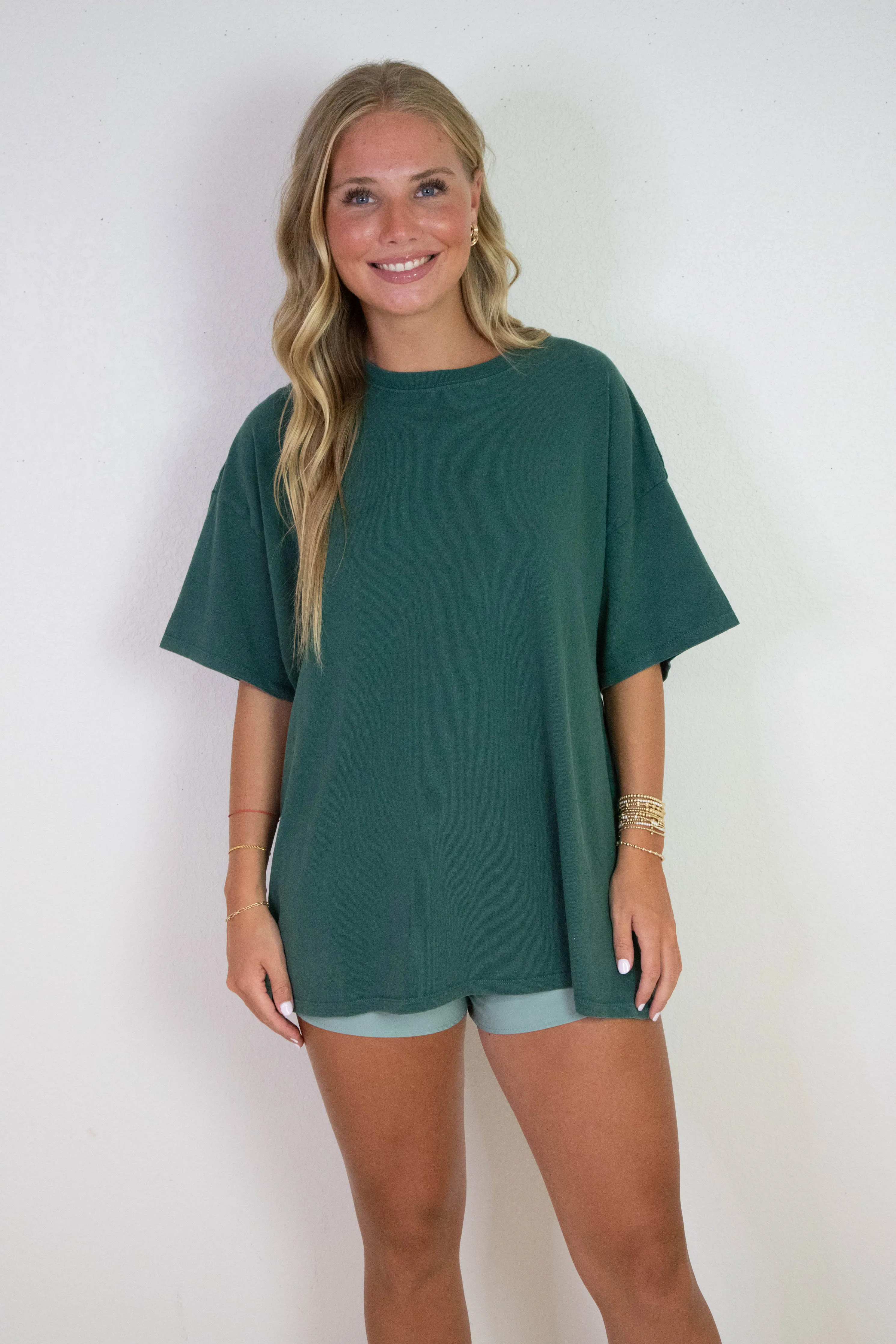 Tenley Oversized Crewneck Tee, Deep Green sold by North & Main Clothing Company product image thumbnail 3