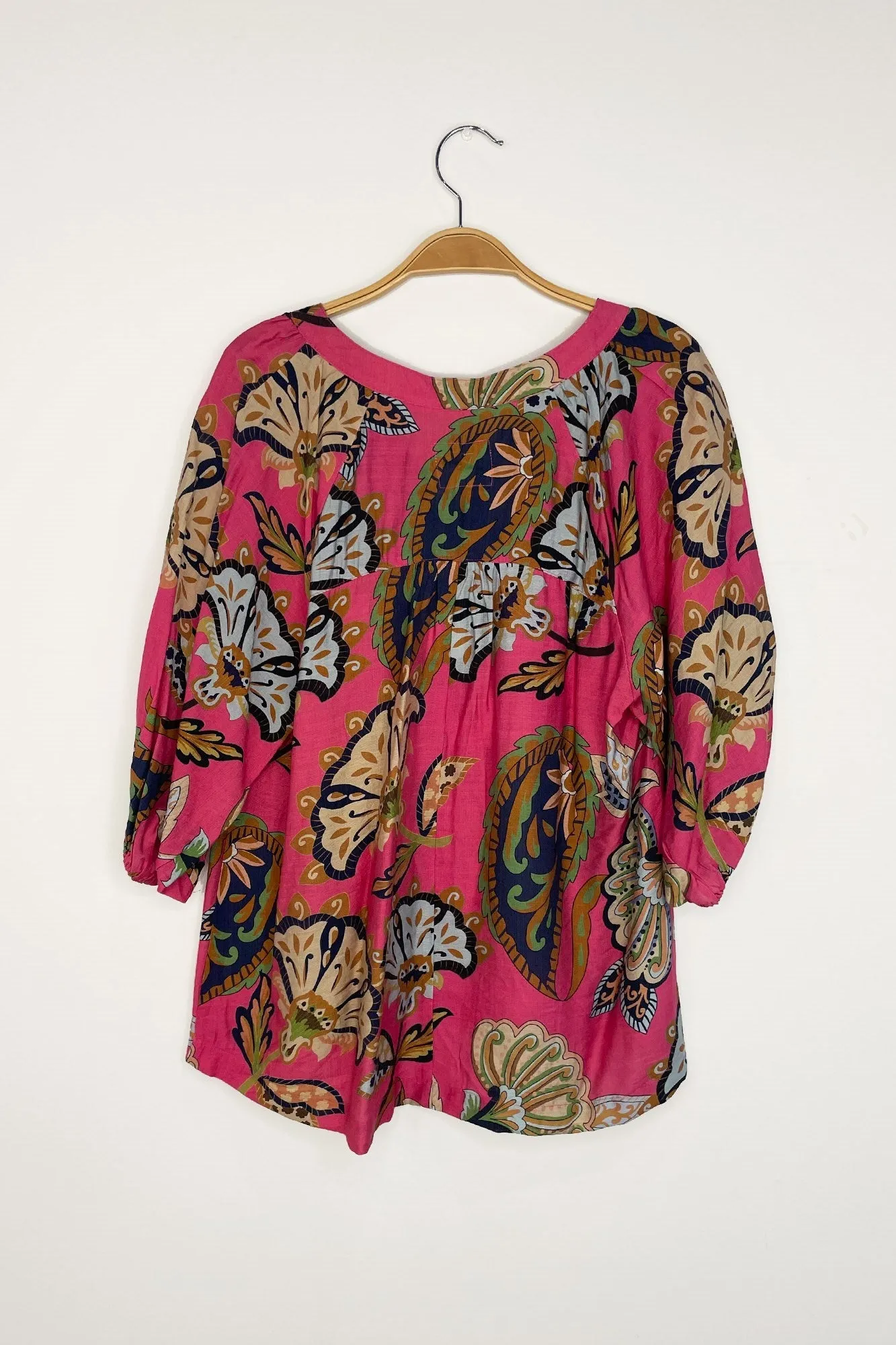 Cecilia Printed Half Sleeve Blouse, Pink | Plus Size sold by North & Main Clothing Company product image thumbnail 2