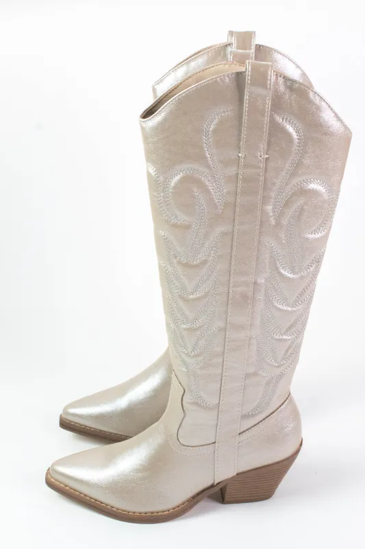 Dixie Metallic Tall Cowboy Boot, Platino | Coconuts by Matisse sold by North & Main Clothing Company