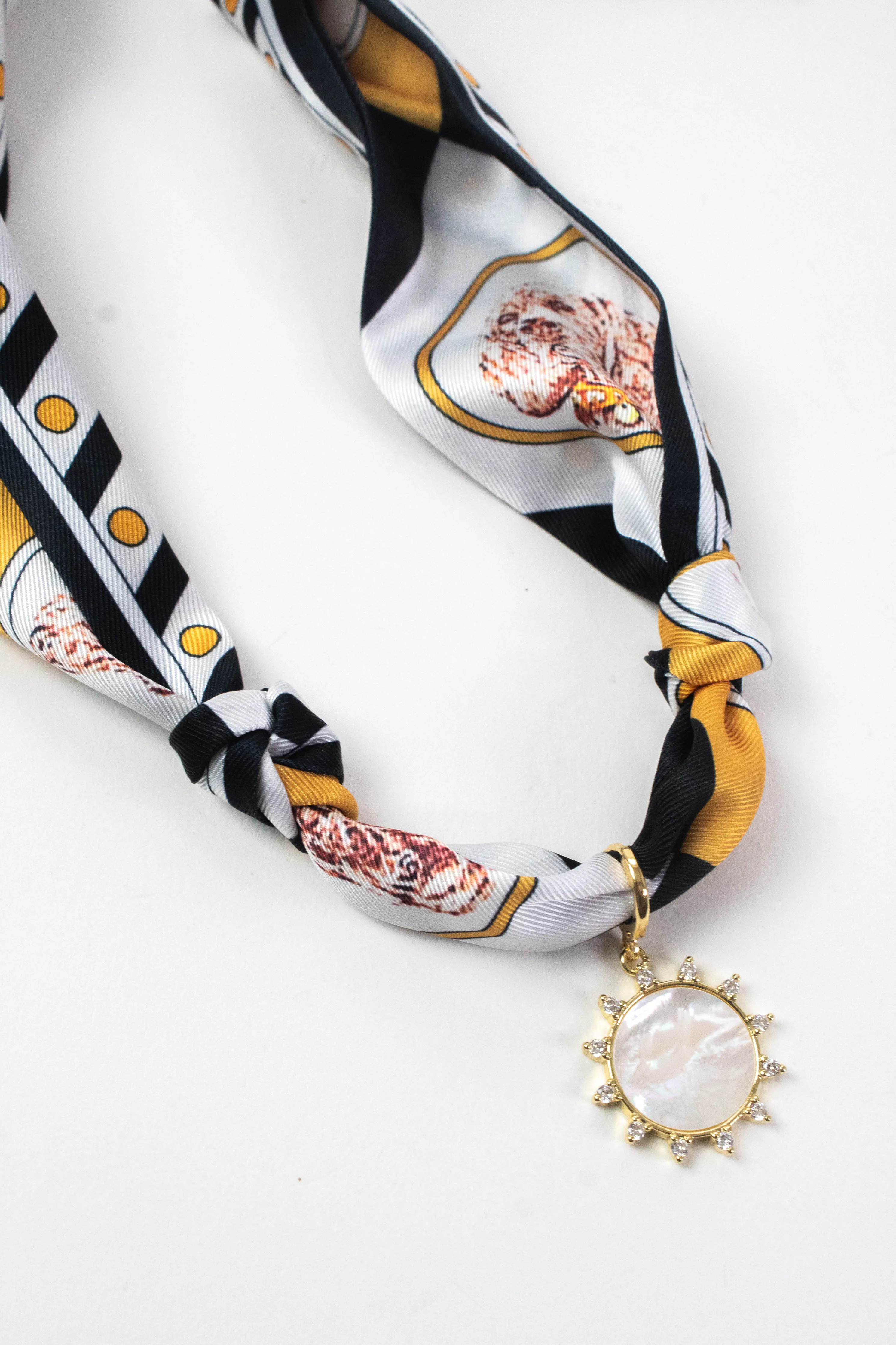 Frankie Sun Charm Scarf Necklace, Black/Gold | Nora James Jewelry sold by North & Main Clothing Company product image thumbnail 2