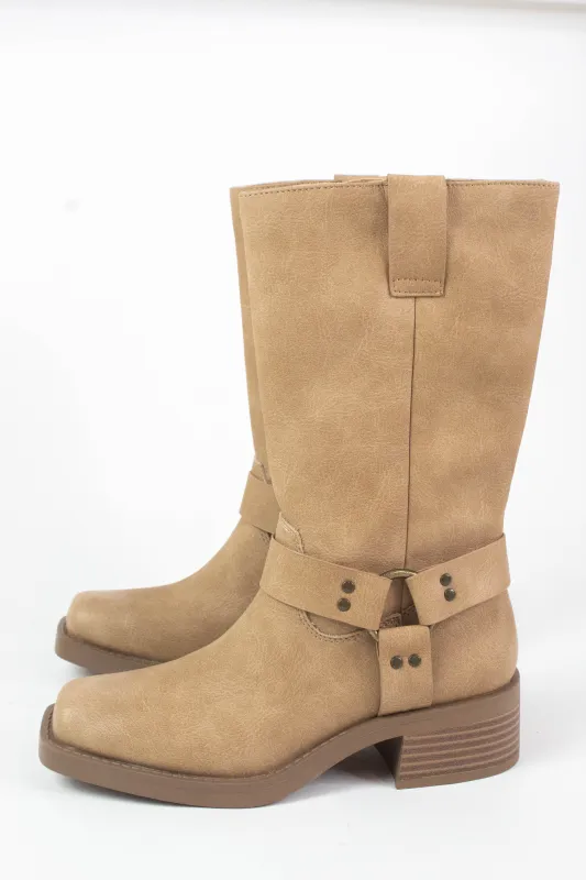 Autumn Mid Calf Moto Boot, Natural | Coconuts by Matisse sold by North & Main Clothing Company