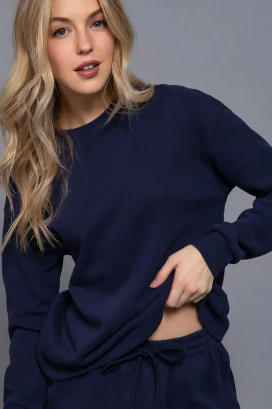 Allysa Soft Knit Top, Navy sold by North & Main Clothing Company