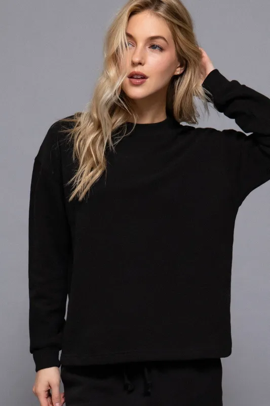 Allysa Soft Knit Top, Black sold by North & Main Clothing Company
