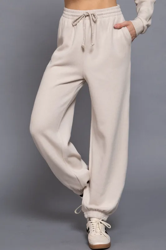 Elisa Soft Jogger Pants, Beige sold by North & Main Clothing Company