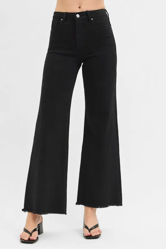 Brielle High Rise Wide Leg Jeans, Black sold by North & Main Clothing Company