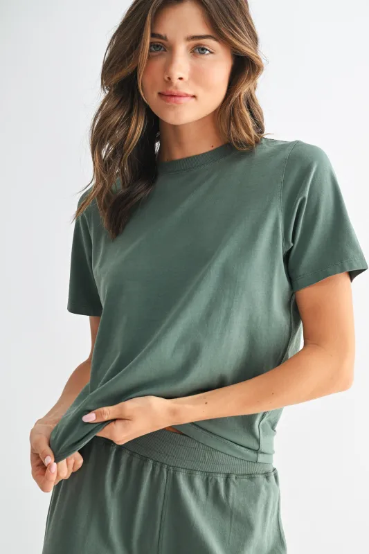 Adalynn Classic Boxy Fit Tee, Silky Pine sold by North & Main Clothing Company
