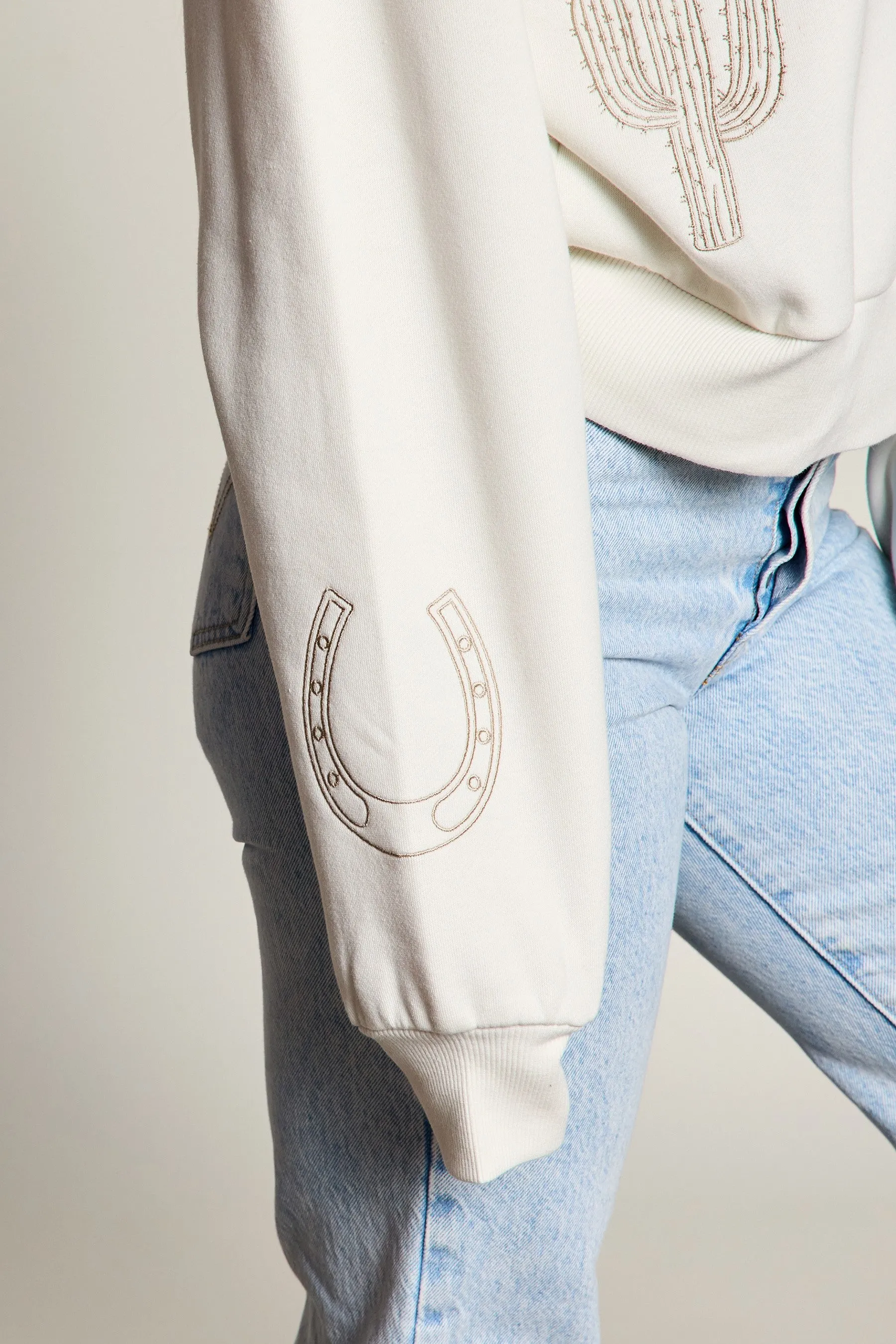 Western Embroidered Fleece Graphic Sweatshirt, True Bone sold by North & Main Clothing Company product image thumbnail 4