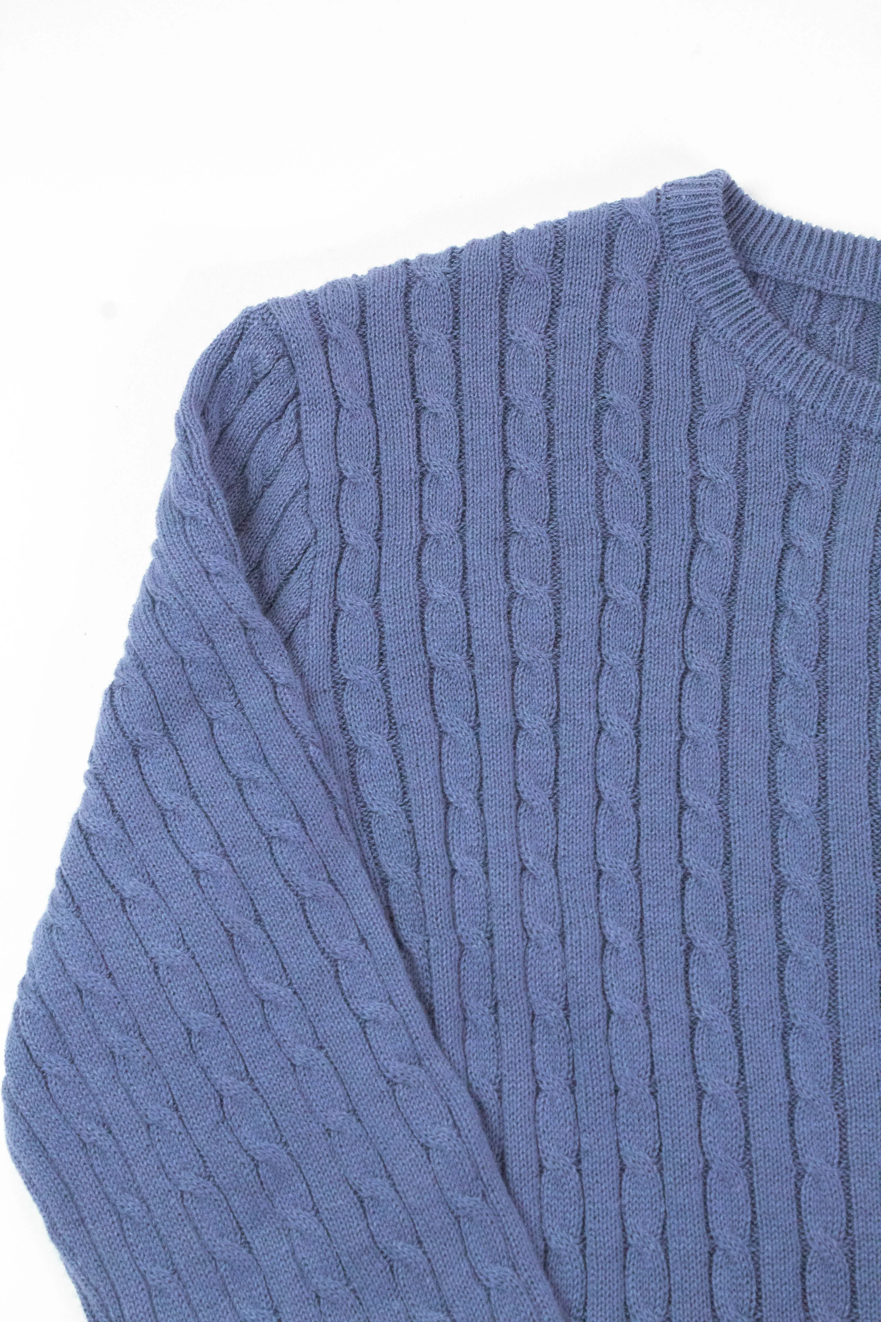 Iris Cable Knit Cropped Cardigan, Dusty Navy sold by North & Main Clothing Company product image thumbnail 4