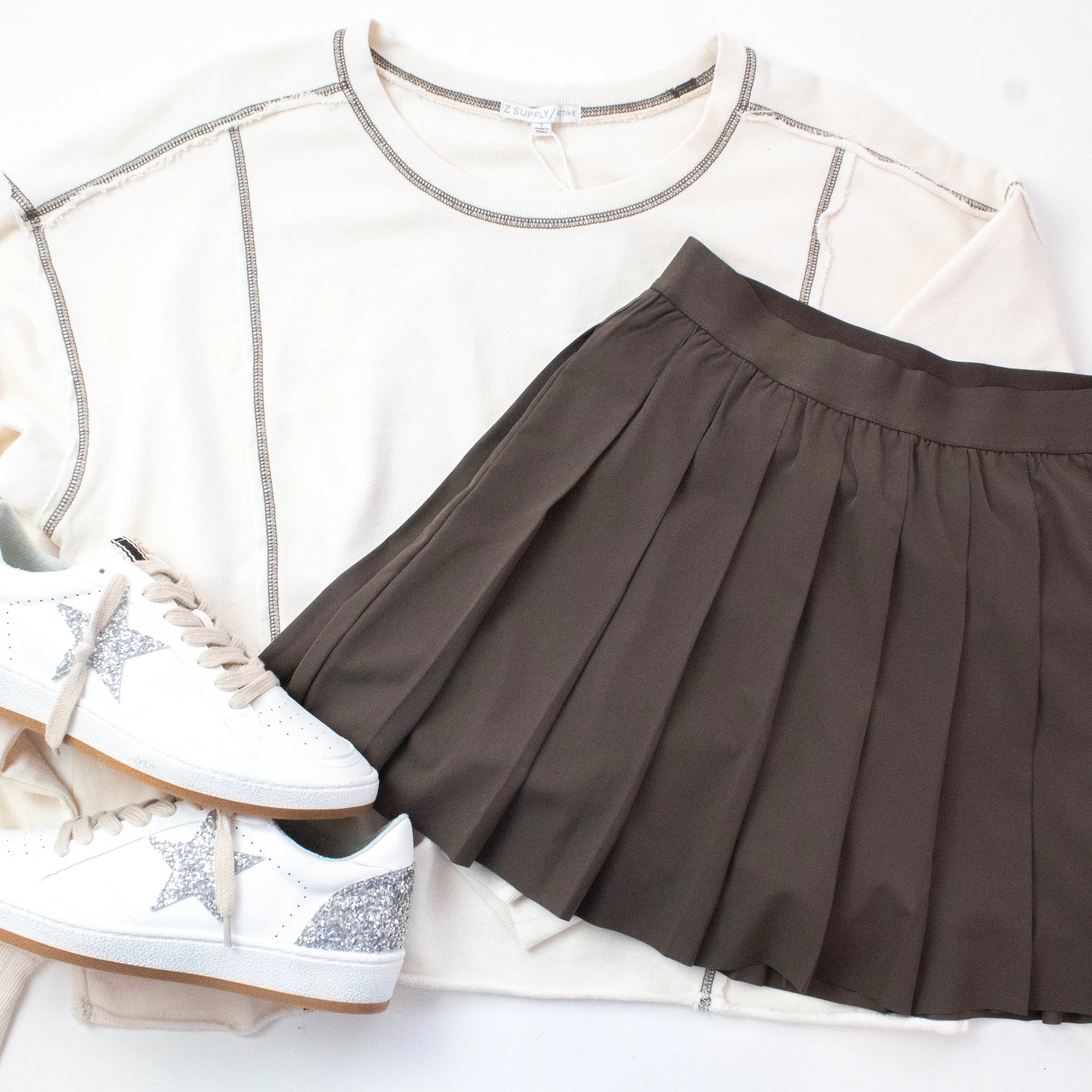 Full Swing Pleated Skirt, Tavern | Z Supply sold by North & Main Clothing Company product image thumbnail 4