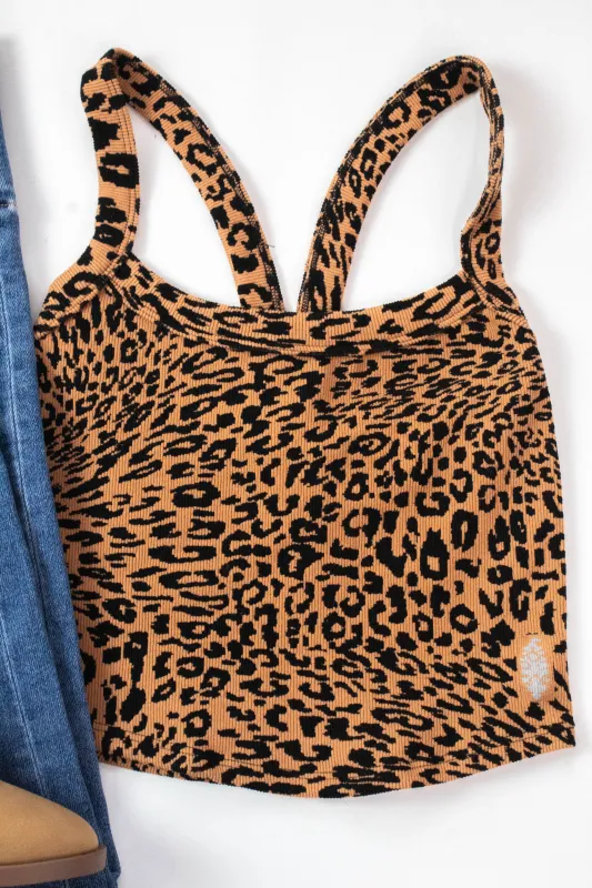 All Clear Leopard Cami, Toasted Almond | Free People sold by North & Main Clothing Company