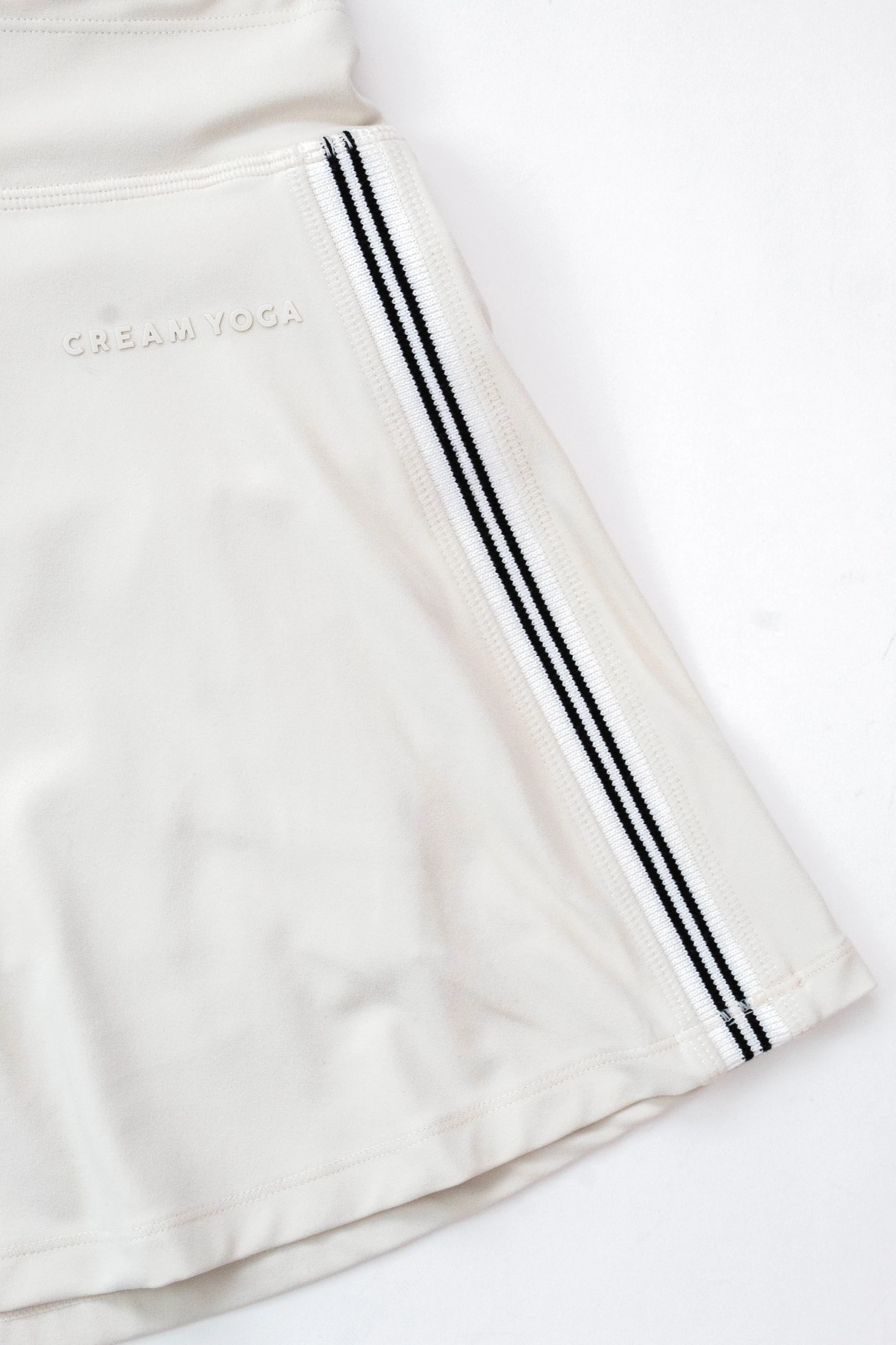 June Side Stripe Skort, Cream | Cream Yoga sold by North & Main Clothing Company product image thumbnail 2