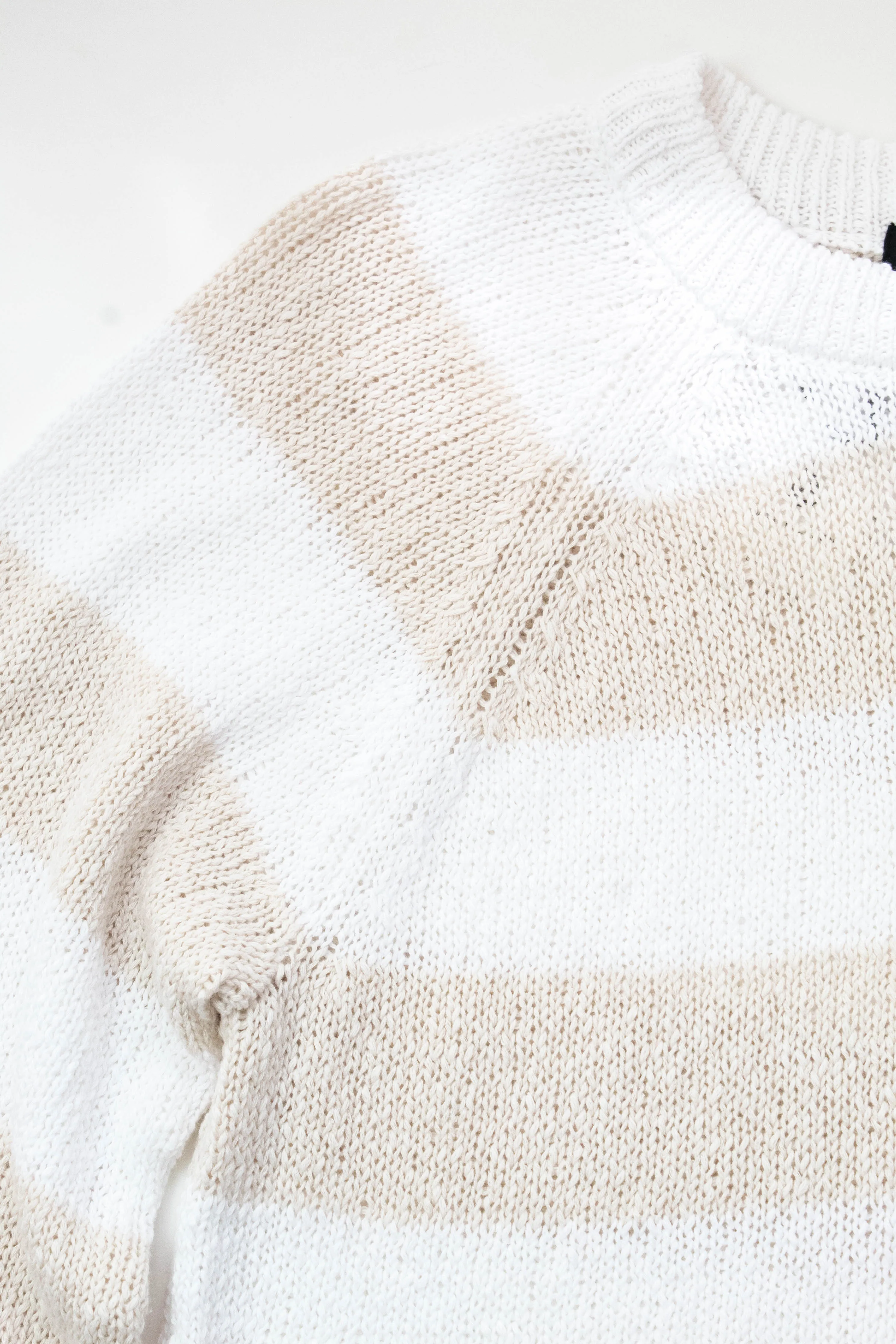 Stella Textured Raglan Sweater, White/Light Oak Stripe | Sanctuary sold by North & Main Clothing Company product image thumbnail 2