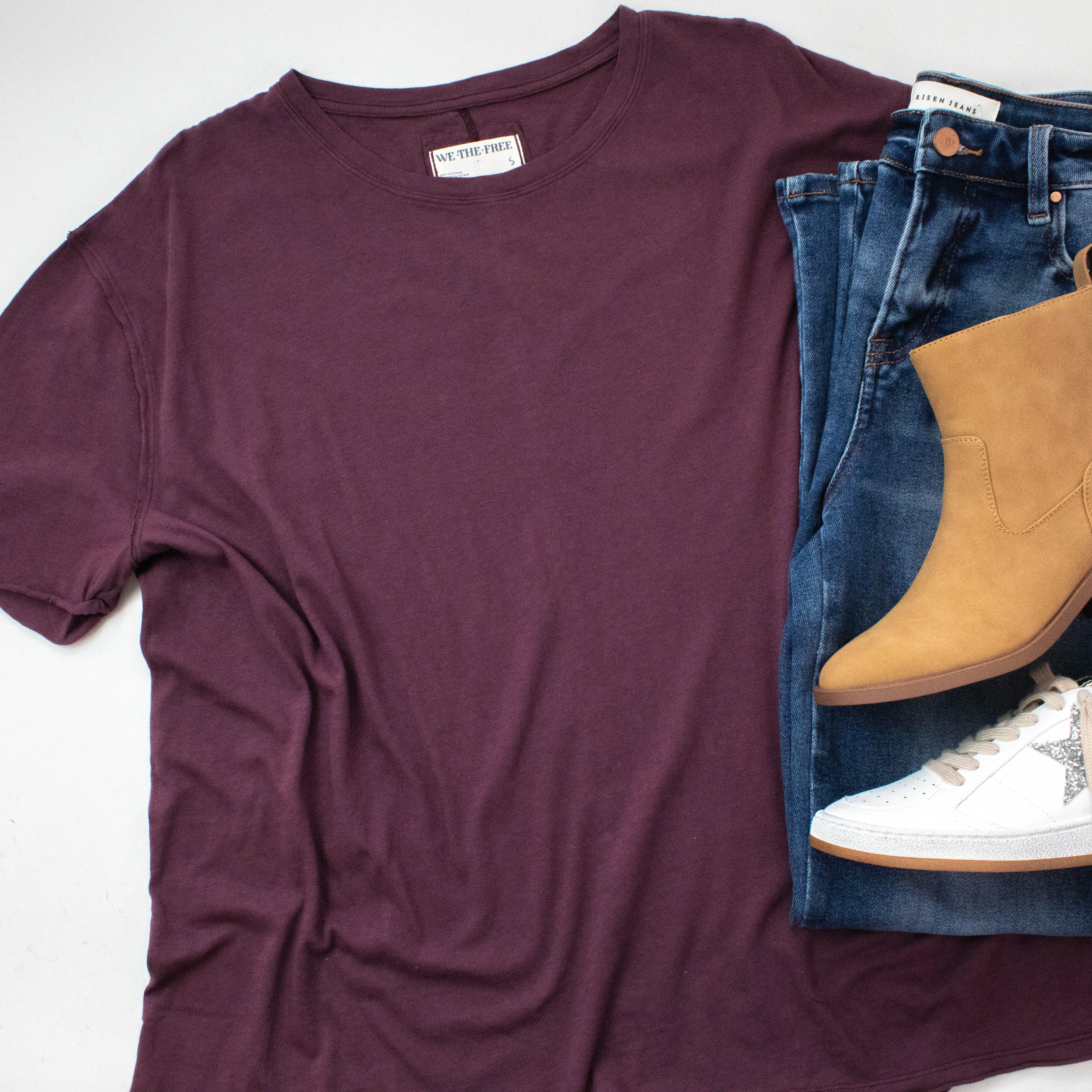 Nina Tee, Maroon | Free People sold by North & Main Clothing Company product image thumbnail 3