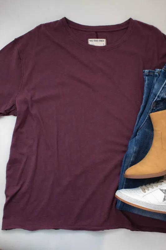 Nina Tee, Maroon | Free People sold by North & Main Clothing Company