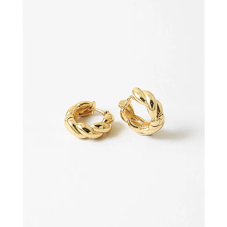 Bridget Twisted Hoop Huggie Earrings, Gold sold by North & Main Clothing Company product image thumbnail 2