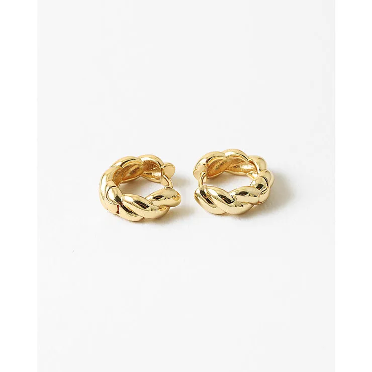Bridget Twisted Hoop Huggie Earrings, Gold sold by North & Main Clothing Company