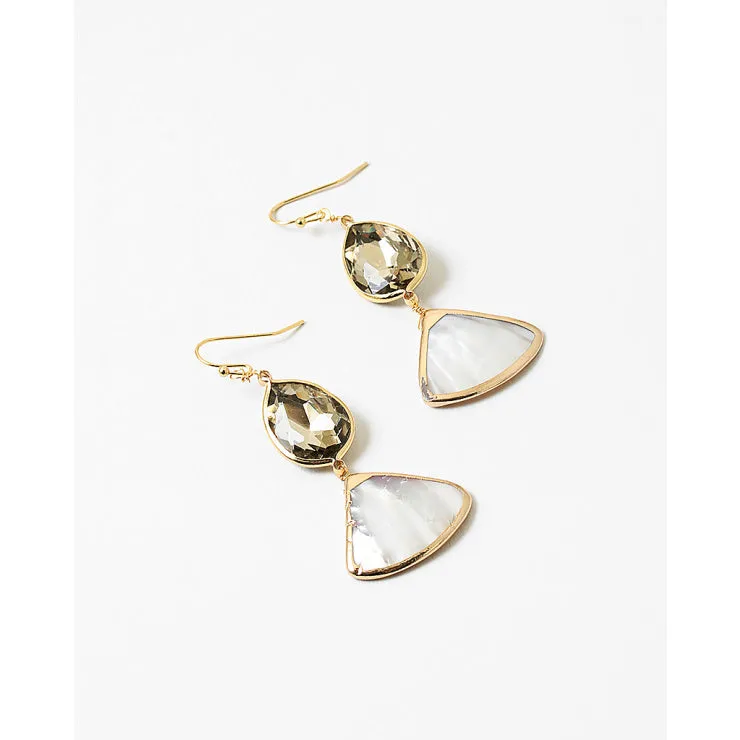 Clara Shell Dangle Earrings, Topaz/White Shell sold by North & Main Clothing Company product image thumbnail 2