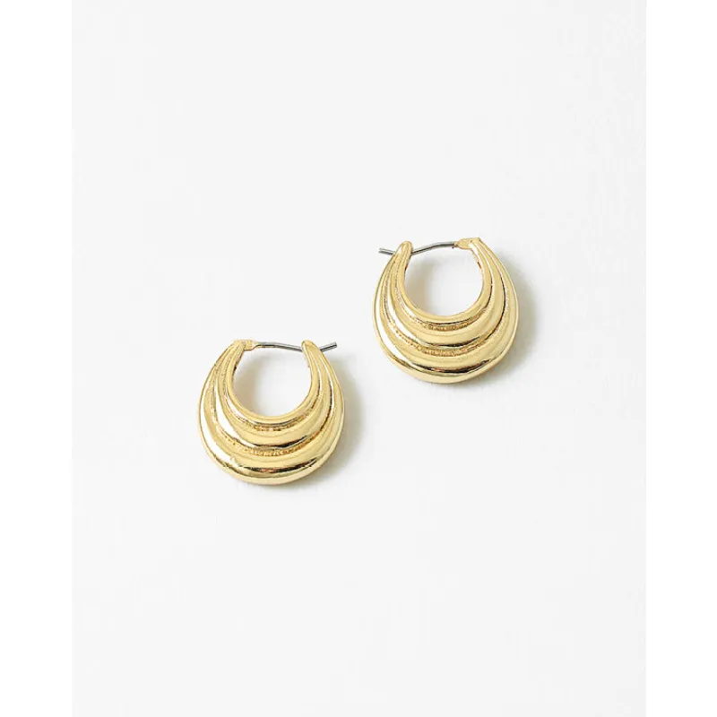 Cecelia Small Textured Hoop, Gold sold by North & Main Clothing Company