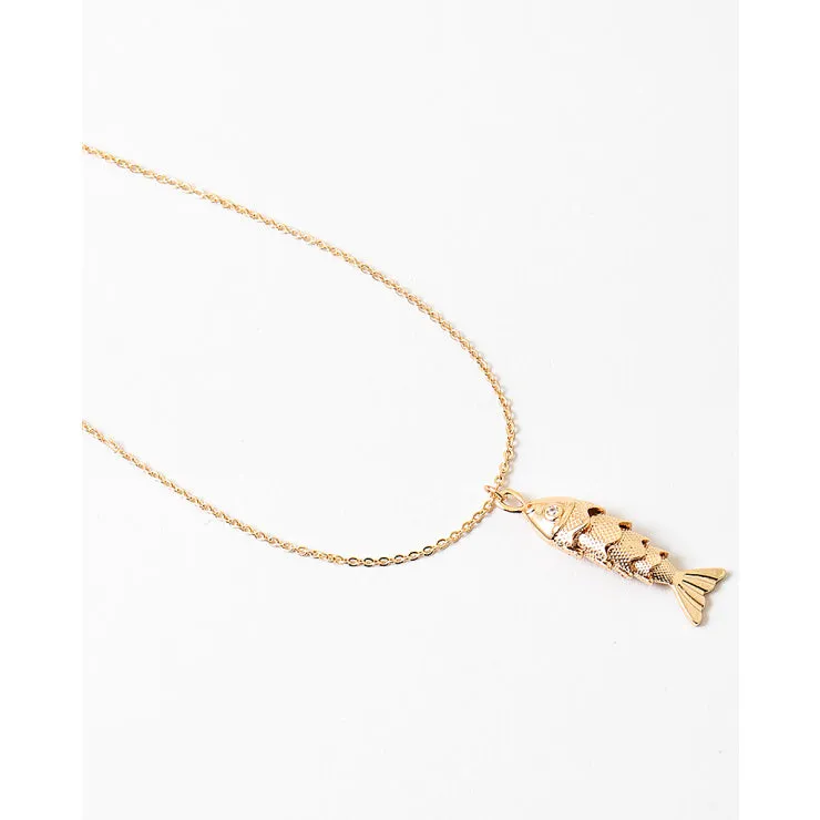 Sally Fish Pendant Necklace, Gold sold by North & Main Clothing Company product image thumbnail 2