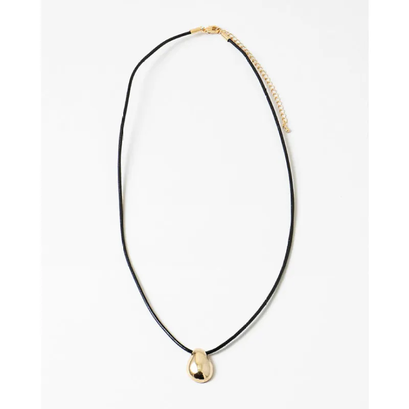 Penelope Gold Pendant Necklace, Black/Gold sold by North & Main Clothing Company