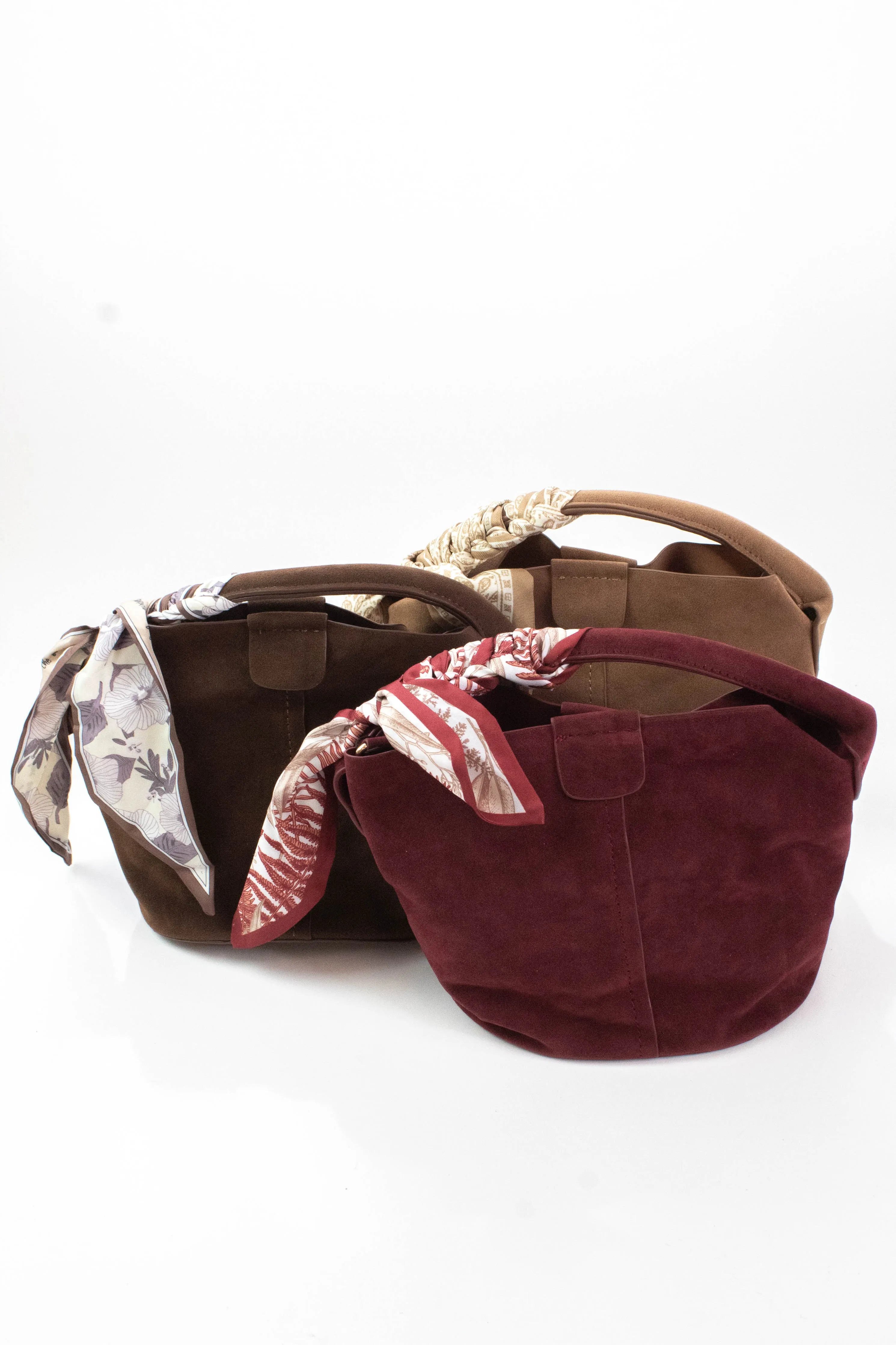 Margaret Small Suede Bucket Bag, Burgundy sold by North & Main Clothing Company product image thumbnail 4