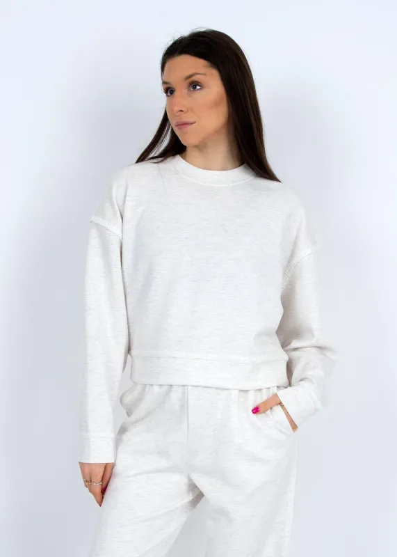 Lucie Short Pullover, Ivory Melange | RD Style sold by North & Main Clothing Company