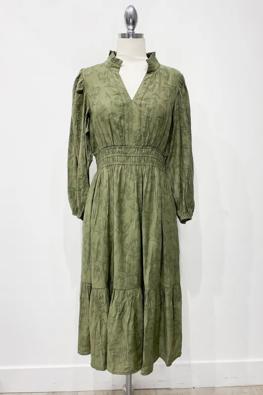 Grace Jacquard Midi Dress, Olive made by Umgee